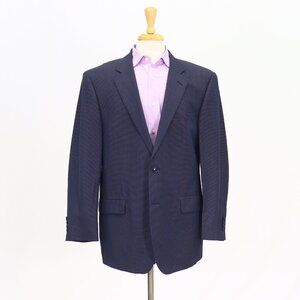 Jos. A. Bank 44R Navy Blazer Sport Coat Jacket 2-Button Houndstooth T462